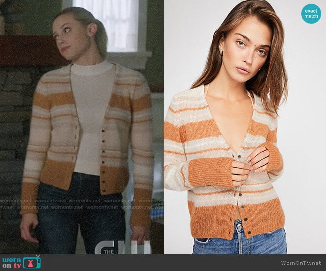 Free People Kinsley Cardi worn by Betty Cooper (Lili Reinhart) on Riverdale