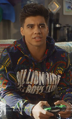 Vivek’s paisley print hoodie on Grown-ish