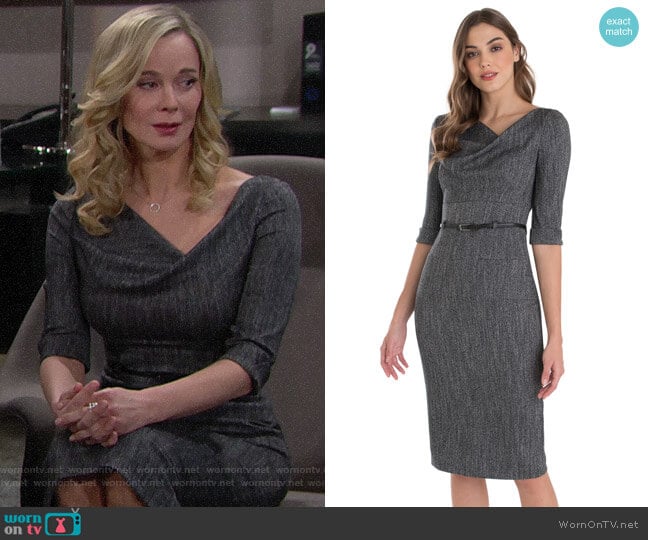 Black Halo Jackie O Dress in Tweed worn by Donna Logan (Jennifer Gareis) on The Bold and the Beautiful