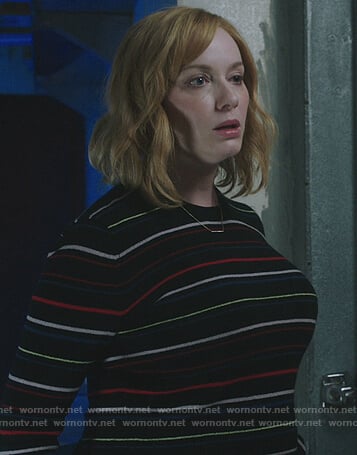 Beth’s black striped sweater on Good Girls