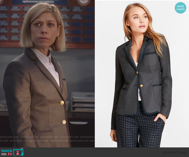Brooks Brothers Wool Twill Rowing Blazer worn by Kate Littlejohn (Susannah Flood) on For the People