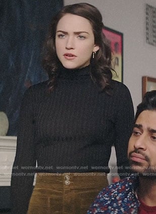 Cara’s black ribbed turtleneck on God Friended Me