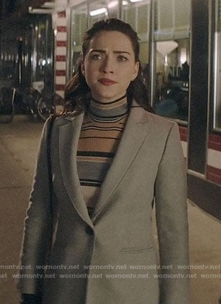 Cara’s grey coat on God Friended Me