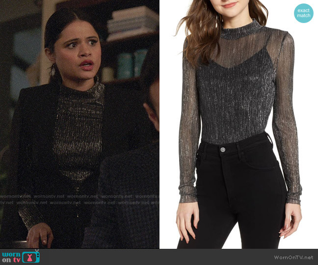 Chelsea28 Metallic Turtleneck Sweater worn by Mel Vera (Melonie Diaz) on Charmed