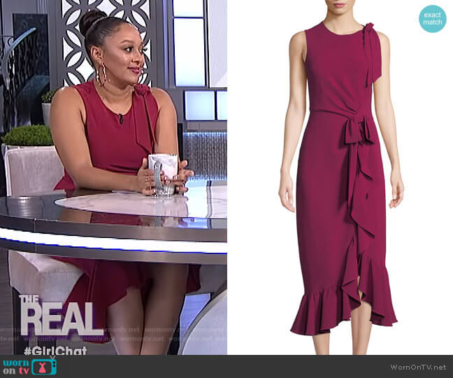 Cinq a Sept Nanon Dress worn by Tamera Mowry on The Real
