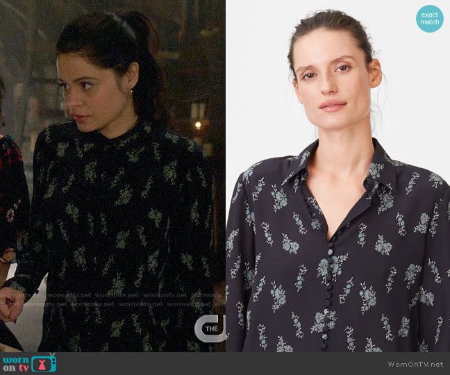 Club Monaco Helek Silk Shirt worn by Mel Vera (Melonie Diaz) on Charmed
