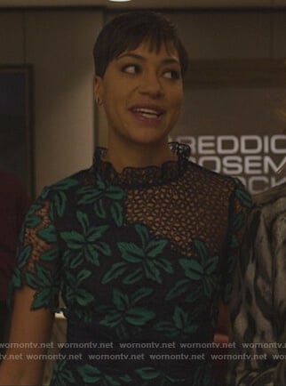 Lucca’s floral crochet dress on The Good Fight