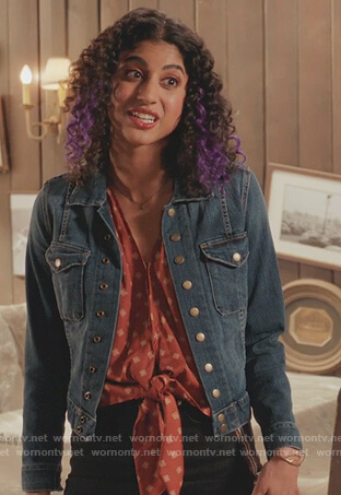 Heather’s denim jacket on Crazy Ex-Girlfriend