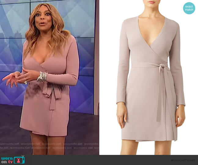 Diane von Furstenberg Mauve Knit Wrap Dress worn by Wendy Williams on The Wendy Williams Show