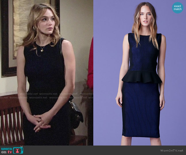 Diane von Furstenberg Hind Peplum Top worn by Summer Newman (Hunter King) on The Young and the Restless