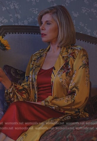 Diane’s yellow floral robe on The Good Fight