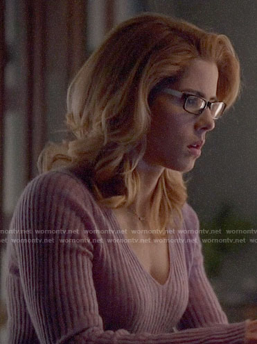 Felicity’s purple v-neck sweater