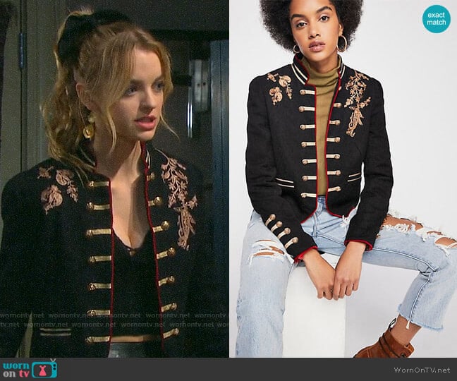 Free People Lauren Band Jacket worn by Claire Brady (Olivia Keegan) on Days of our Lives