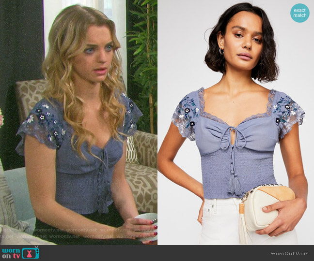 Free People True to the Heart Top worn by Claire Brady (Olivia Keegan) on Days of our Lives