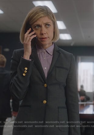 Kate’s gray tipped blazer on For the People