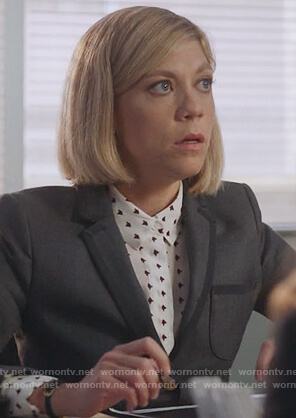 Kate’s gray tipped blazer on For the People