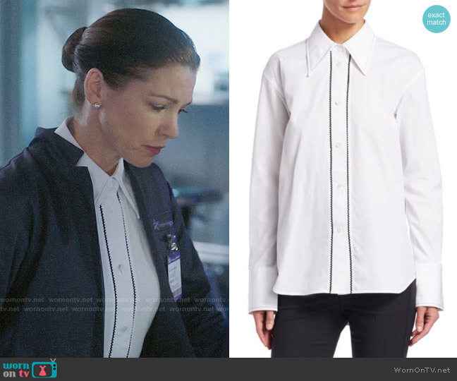 Helmut Lang Embroidered Cotton Tuxedo Shirt