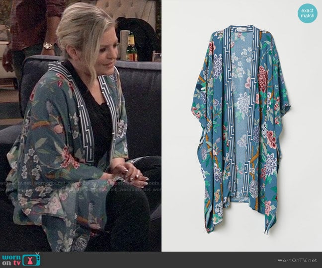 H&M Patterned Kimono worn by Maxie Jones (Kirsten Storms) on General Hospital