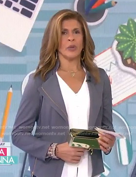 Hoda’s grey moto jacket on Today