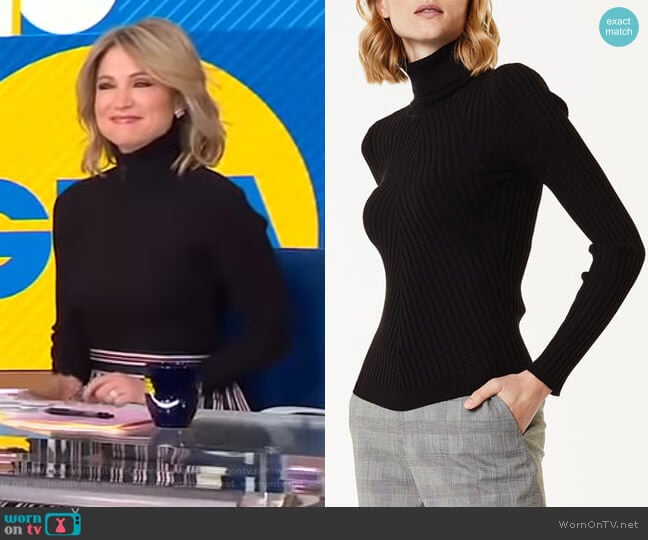 Karen Millen Roll Neck Jumper worn by Amy Robach on Good Morning America