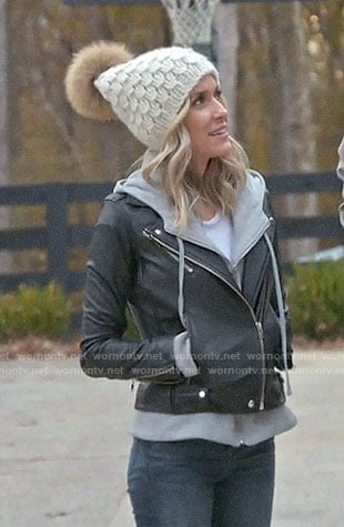 Kristin’s leather hoodie jacket on Very Cavallari