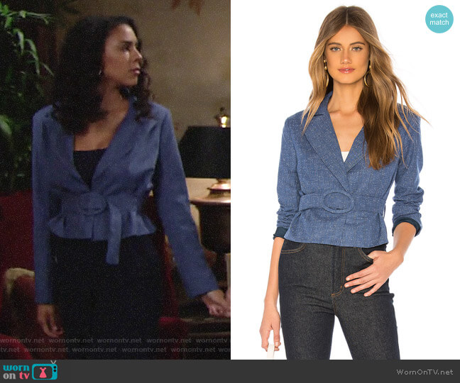 Lovers + Friends Alaina Blazer worn by Kerry Johnson (Alice Hunter) on The Young and the Restless