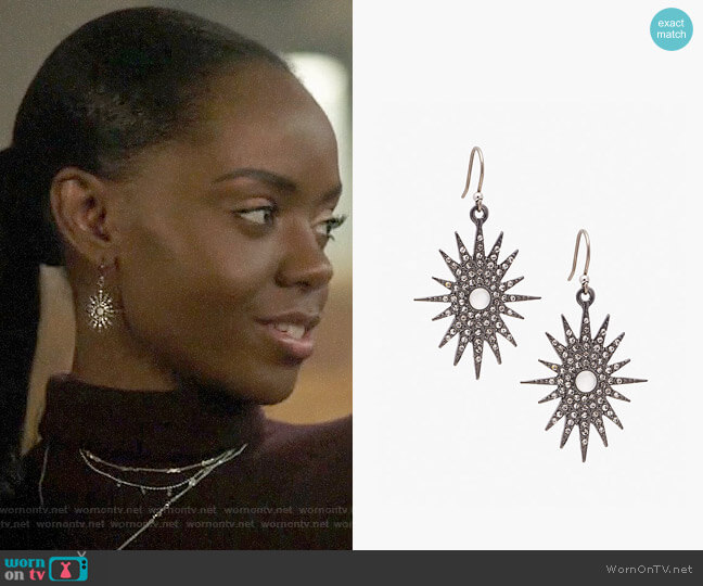 Lucky Brand Starburst Drop Earrings worn by Josie McCoy (Ashleigh Murray) on Riverdale