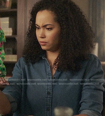 Macy’s chambray shirt on Charmed