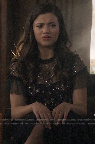 Maggie’s sequin mesh top on Charmed