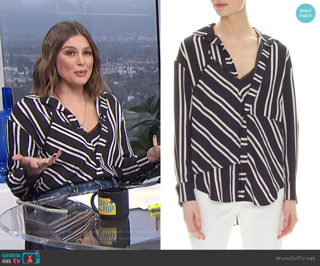 Maje Larencia Blouse worn by Carissa Loethen Culiner on E! News