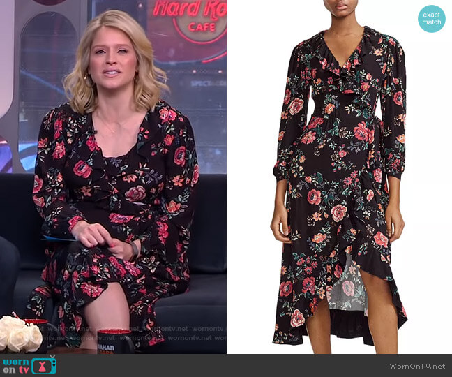 Maje Rosetina Wrap Dress worn by Sara Haines on Good Morning America