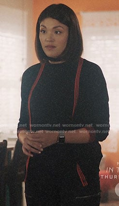 Niko’s striped trim cardigan on Charmed