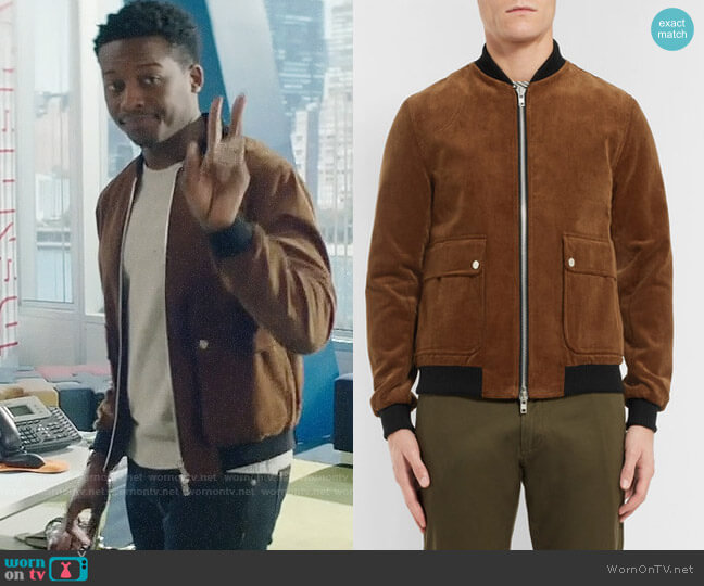 Oliver Spencer Bermondsey Cotton-corduroy Bomber Jacket worn by Miles Finer (Brandon Micheal Hall) on God Friended Me