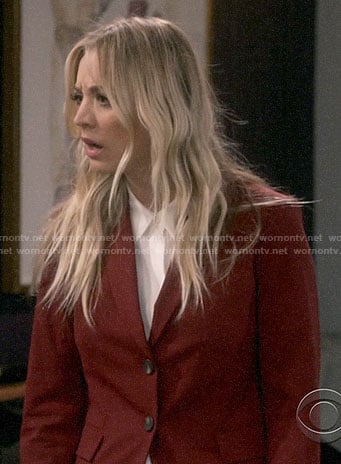 Penny’s burgundy suit on The Big Bang Theory