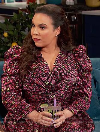 Gloria Calderon Kellett’s floral knotted dress on Busy Tonight