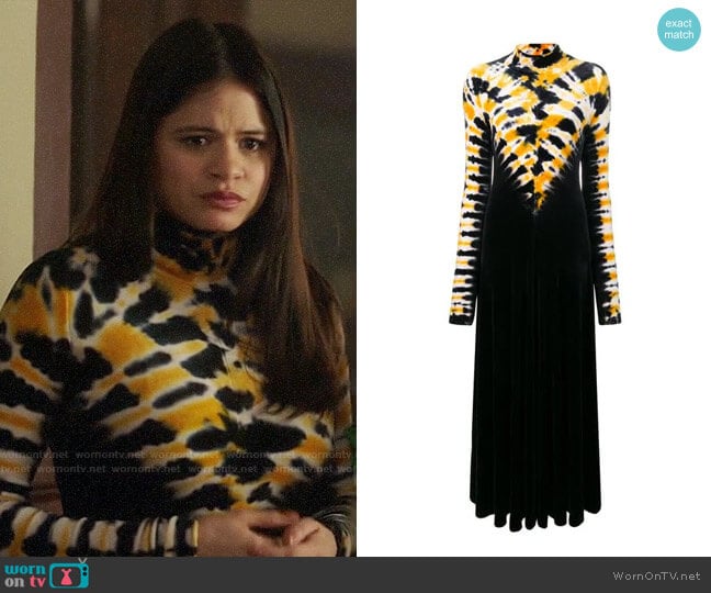 Proenza Schouler Tie Dye Turtleneck Dress worn by Mel Vera (Melonie Diaz) on Charmed