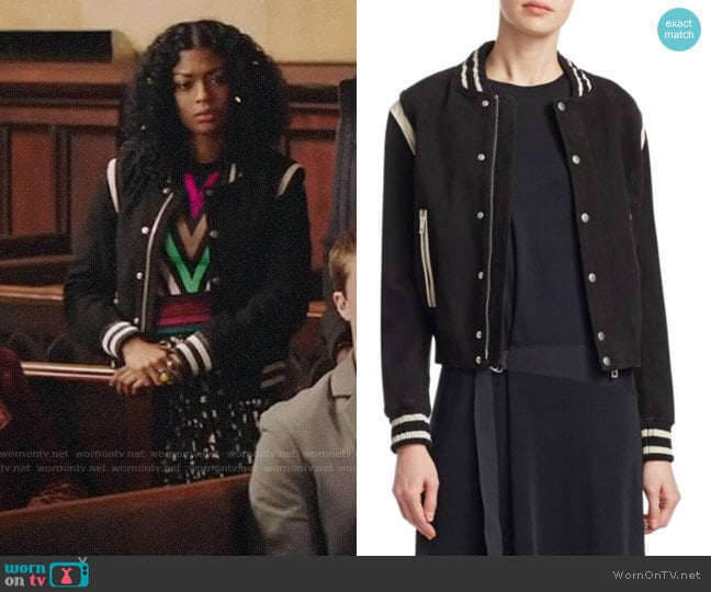 Rag & Bone Baela Varsity Jacket worn by Ali Finer (Javicia Leslie) on God Friended Me