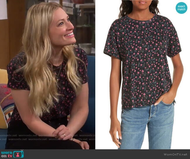 Rag & Bone Floral Vintage Tee worn by Gemma (Beth Behrs) on The Neighborhood