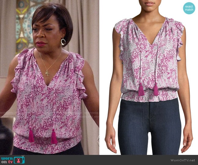 Ramy Brook Donnie Top worn by Tina Butler (Tichina Arnold) on The Neighborhood