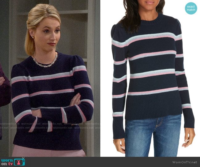 La Vie Rebecca Taylor Striped Wool Blend Sweater worn by Mandy Baxter (Molly McCook) on Last Man Standing