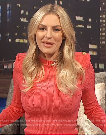 Morgan’s red button embellished dress on E! News Nightly Pop