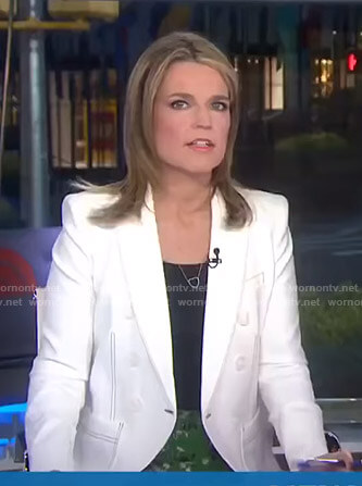 Savannah’s white blazer with contrast stitching on Today