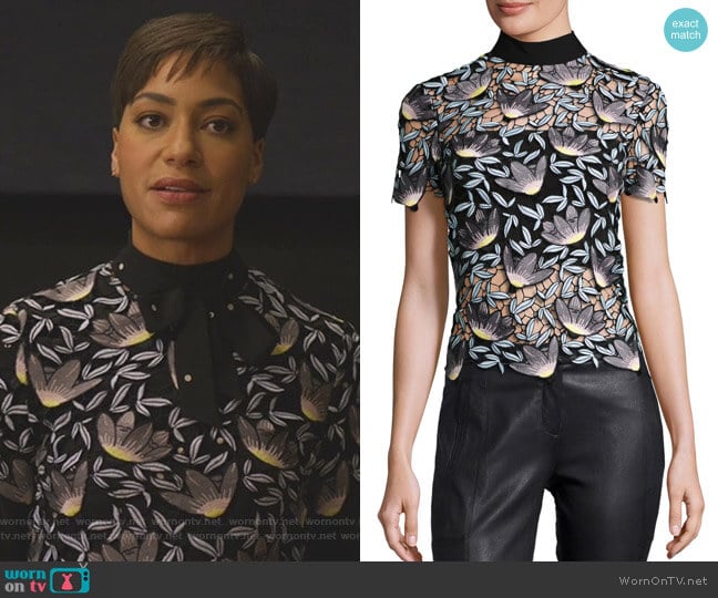 Self Portrait Peony Top worn by Lucca Quinn (Cush Jumbo) on The Good Fight