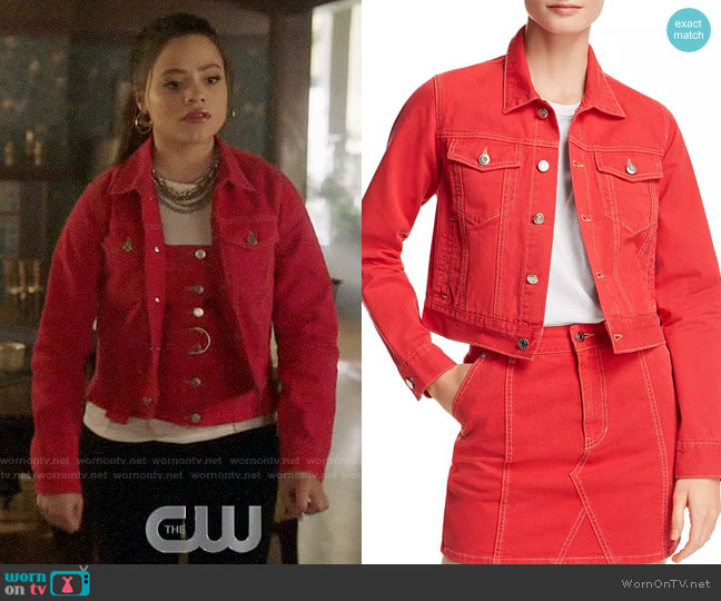 SJYP Denim Jacket worn by Maggie Vera (Sarah Jeffery) on Charmed