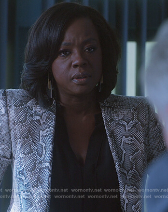Annalise’s snake skin print blazer on How to Get Away with Murder