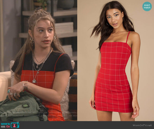 Tiger Mist Take On Red Bodycon Dress worn by Shannon (Odessa Adlon) on Fam