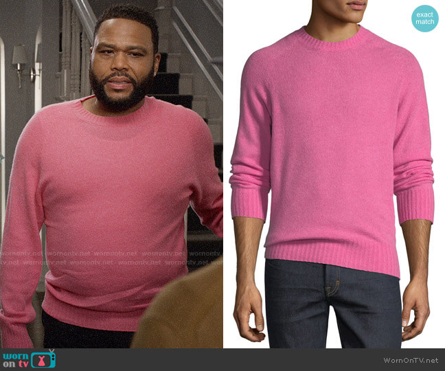 Tom Ford Super-Soft Wool-Blend Crewneck Sweater worn by Andre Johnson (Anthony Anderson) on Black-ish