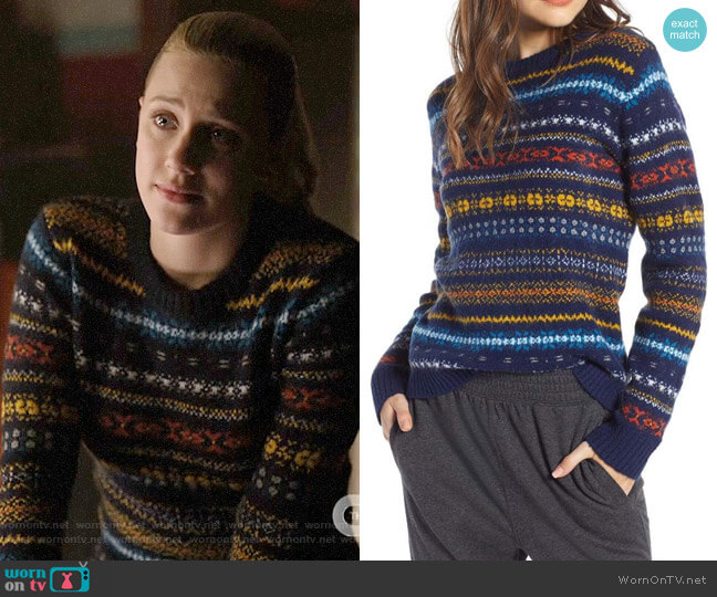 Treasure & Bond Fair Isle Sweater worn by Betty Cooper (Lili Reinhart) on Riverdale