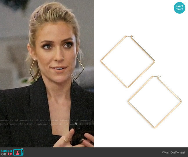 Uncommon James Girl Boss Square Hoop Earrings worn by Kristin Cavallari on Very Cavallari