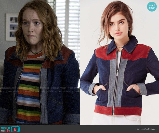 Urban Outfitters Western Colorblock Gas Jacket worn by Abby Hammond (Liv Hewson) on Santa Clarita Diet